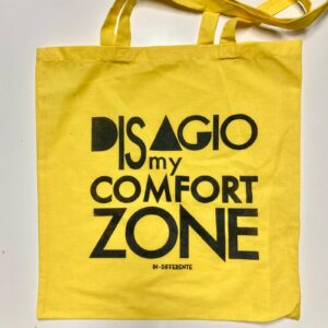 shopper disagio is my comfort zone - cotone 140g borsa tote - giallo