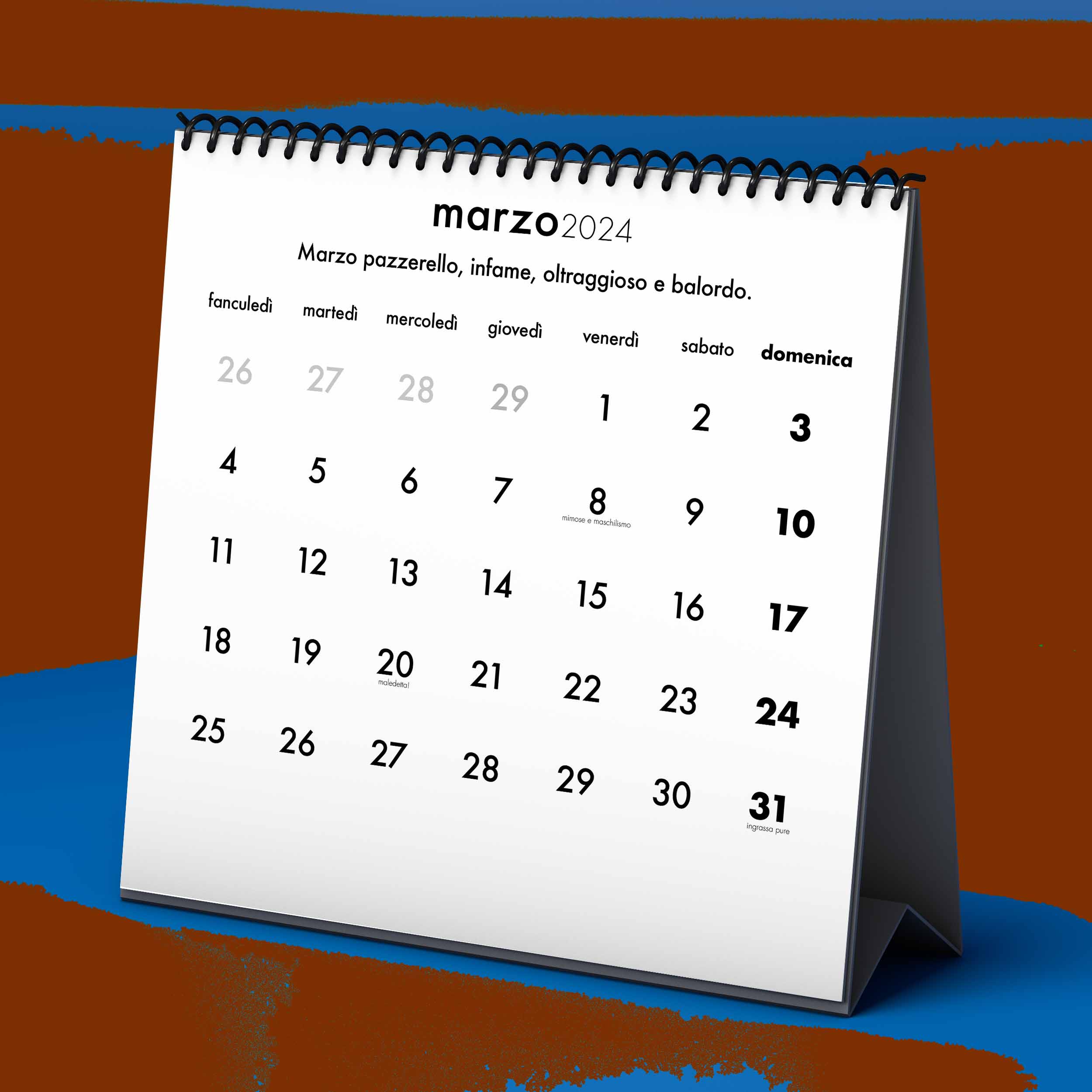 Calendario Infame 2024 - Mensile - da scrivania