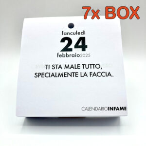 calendario infame 2025 autoportante - in-differente ironia cinismo sarcasmo ridere scrivania 7x box