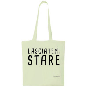 shopper lasciatemi stare borsa tela 140g cotone beige