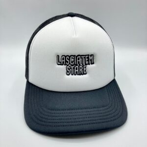 cappellino trucker lasciatemi stare bianco-nero in-differente
