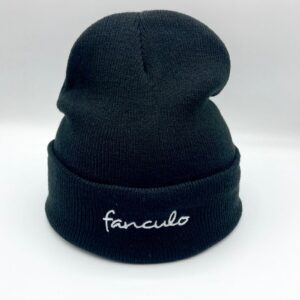 berretto caldo FANCULO - acrilico ricamo a filo in-differente - nero