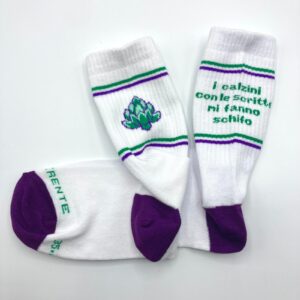 calzini con le scritte (mi fanno schifo) - in-differente calza artigianale italiana - carfiofo