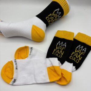 calzini mavaffanculo 2026 - in-differente cotone spugna italia - giallo nero