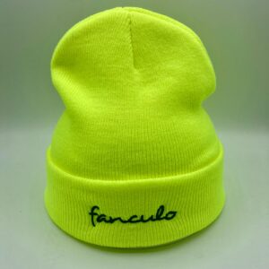berretto caldo fanculo in-differente inverno - acrilico - giallo fluo